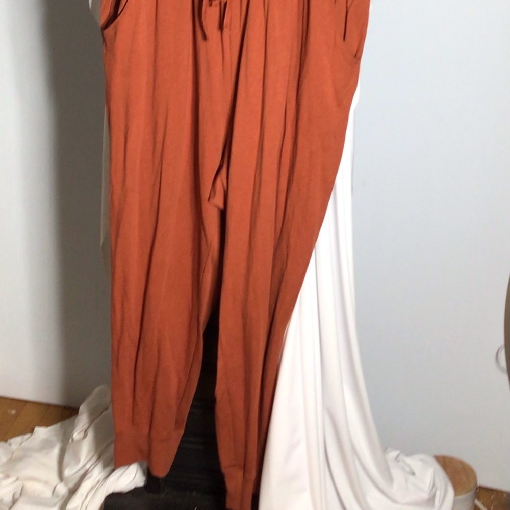 Womens rust plus jumpsuit